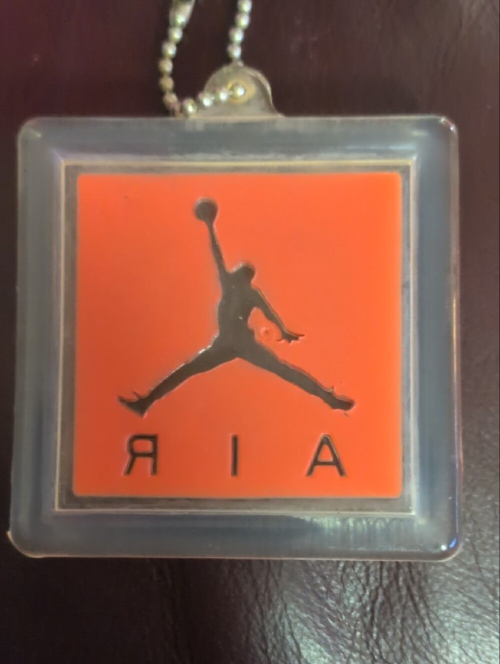 Jordan Nike Orange Jumpman AIR Square Pendant - Picture 3 of 7